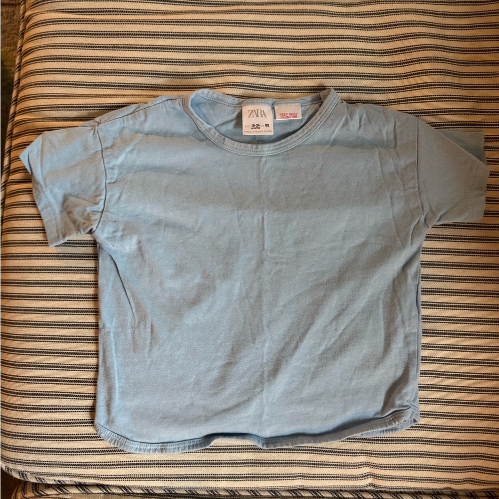 Zara Blue Short Sleeve Tee Relaxed Fit